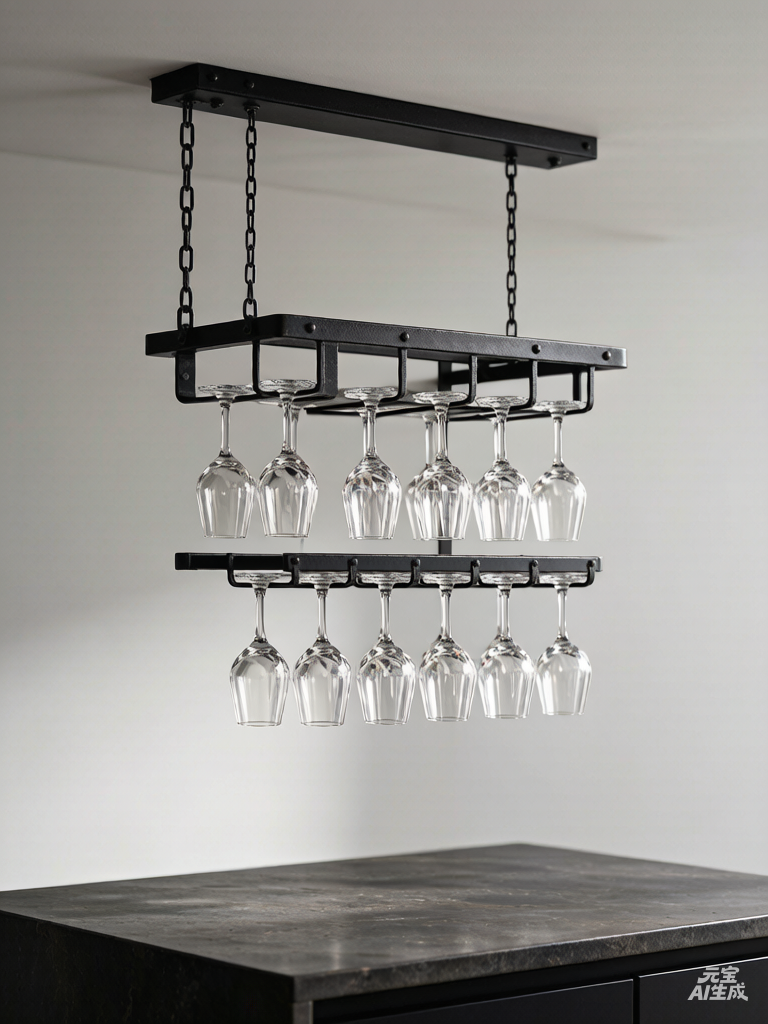 Hanging wine glass rack